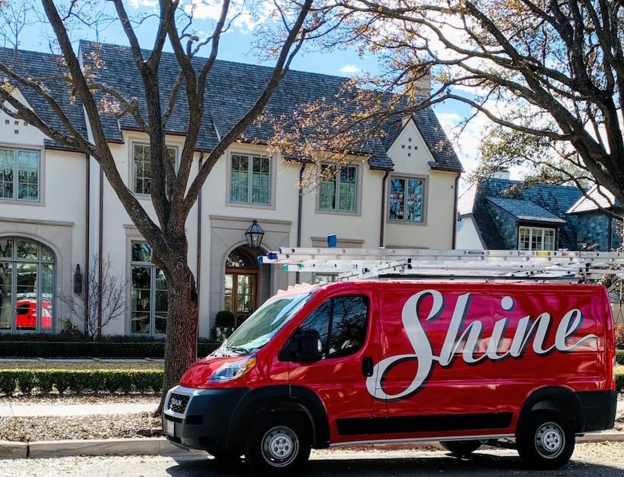 Shine window cleaning truck