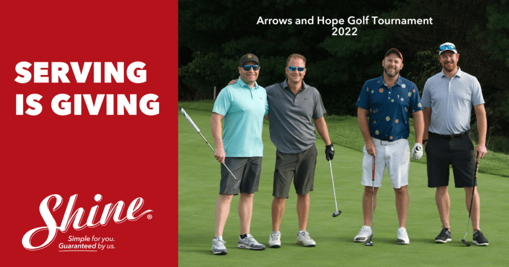 4 charity golfers attending the 2022 Arrows and Hope Golf Tournament