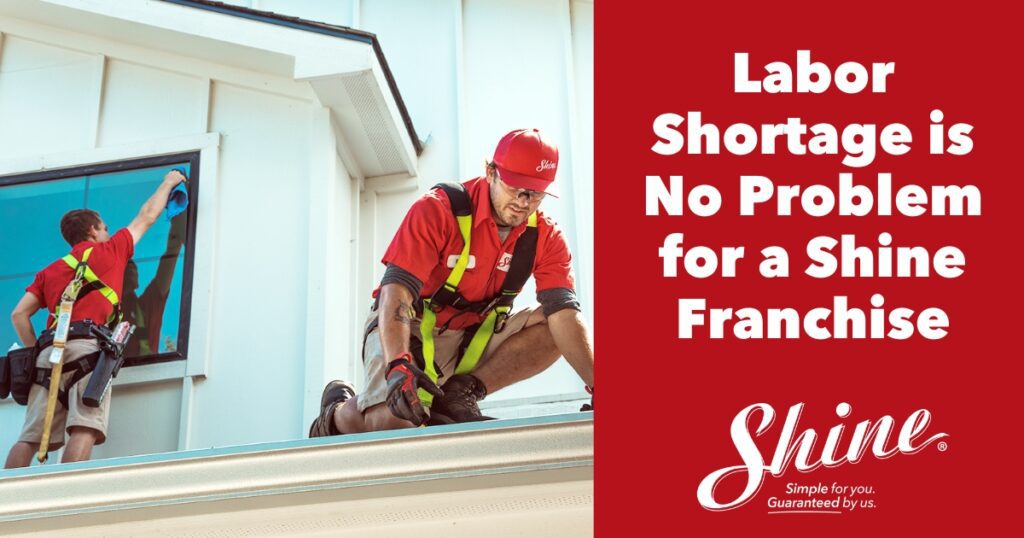 shine employees working on a roof labor shortage blog header
