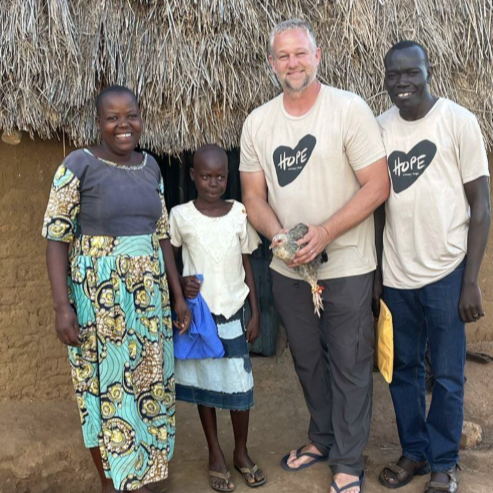 Chris Fisher visiting Arrows + Hope community in Uganda. Building on the Shine story of a values-led franchise.