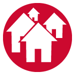 Houses icon, referring community mindset