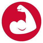 Muscle icon, referring hardworking