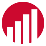 Bar chart icon, referring scalable business