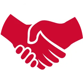 Handshake icon, referring agreement.