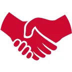 Handshake icon, referring agreement.